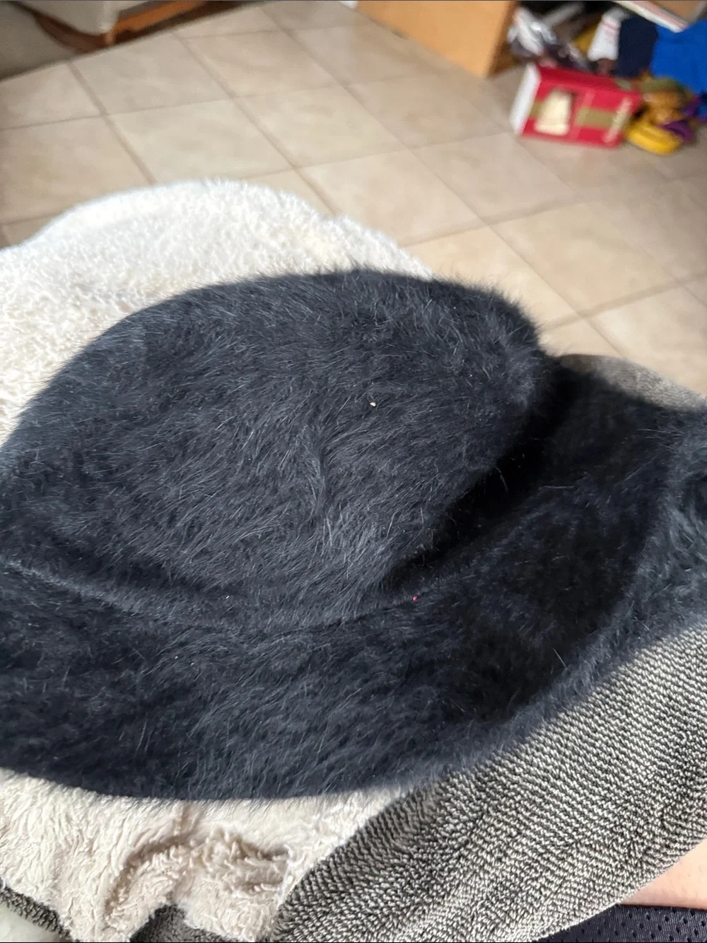 betmar Charcoal Fuzzy Bucket Hat